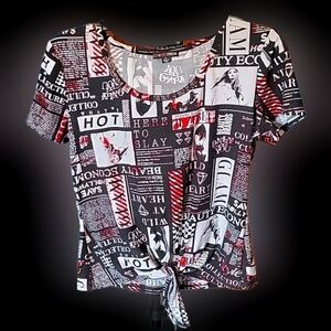 EUC Cap Sleeve Tie Front Tee